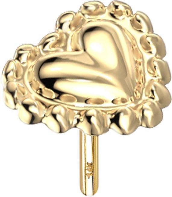 Produktbild Star Piercing Threadless 14k gold Herz mit Kugelrand (14k Gold, ohne Messing)