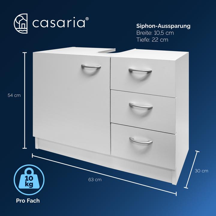 Image du produit Casaria Meuble sous-vasque (63 x 30 x 54 cm)