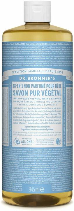 Produktbild Dr. Bronner's Dr. Bronner Magic Soaps Pure Castile Soap 18-in-1 Hemp Unscented Baby-Mild 32oz Bottles (Flüssigseife, 32000 ml)