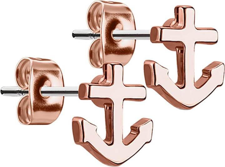 Image du produit Star Piercing Boucles d'oreilles ancre or rose (Laiton, Acier chirurgical 316L)
