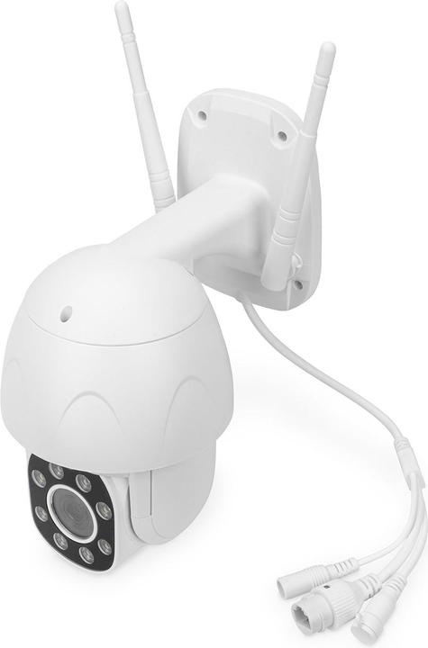 Produktbild Digitus Smarte Full HD PTZ-Aussenkamera mit Auto-Tracking, Dual-LED, WLAN + Sprachsteuerung (1920 x 1080 Pixels)