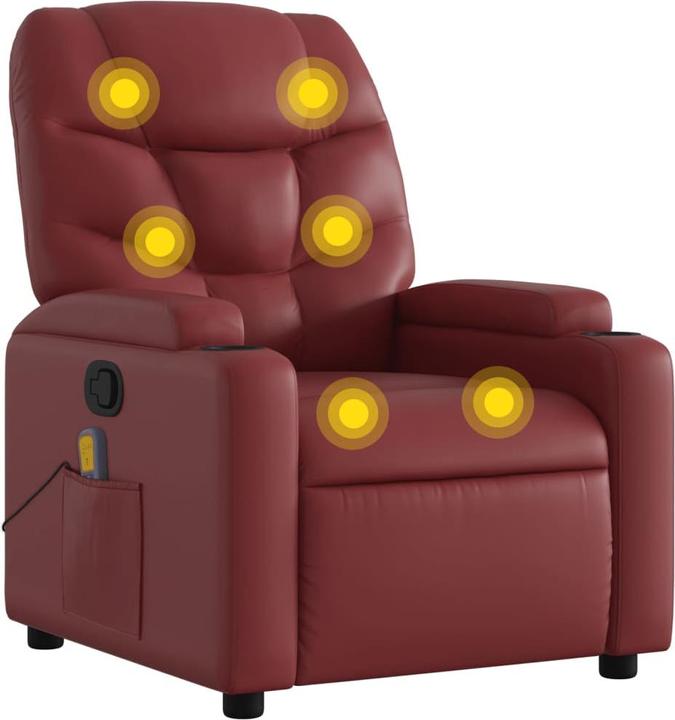Produktbild VidaXL Massagesessel Weinrot Kunstleder,Farbe: Weinrot,Material