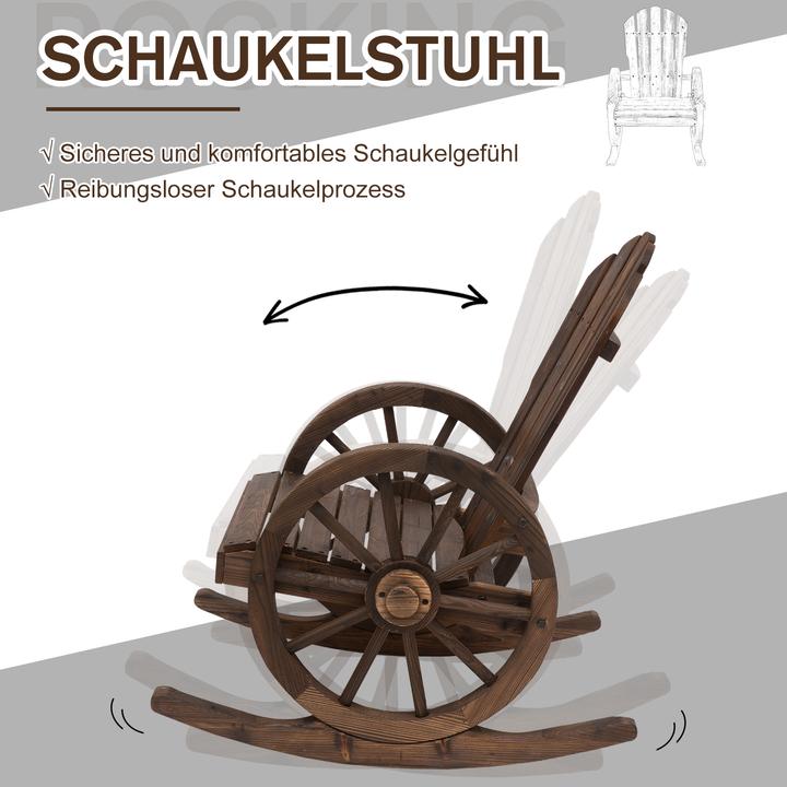 Produktbild Outsunny Schaukelstuhl im Wagenrad-Design