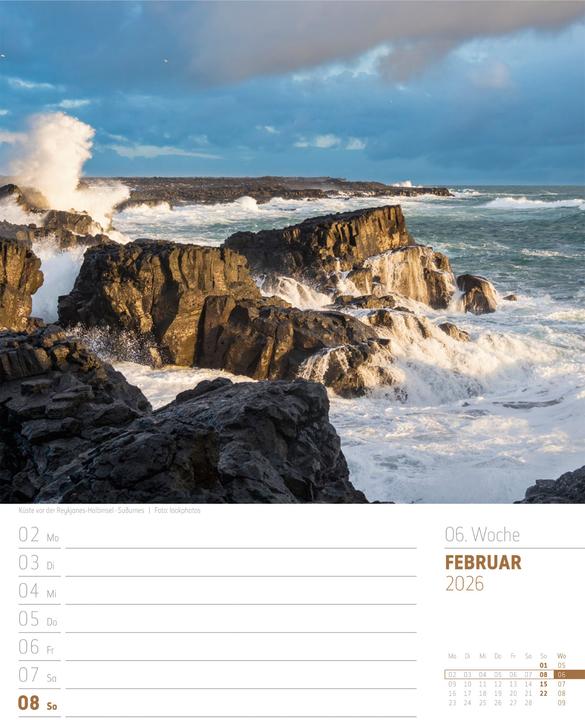 Produktbild Island - Die Insel aus Feuer und Eis - Wochenplaner Kalender 2026 (25 x 33 cm, Harter Einband, Deutsch)