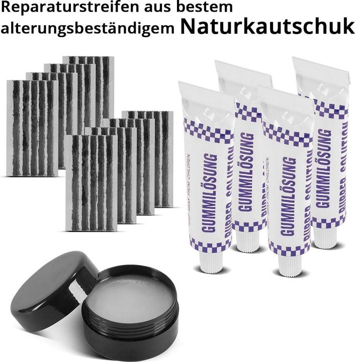 Produktbild Stahlwerk Reifenreparaturset 72-teilig, Reifenreparatur Kit Kfz, Flickset Auto