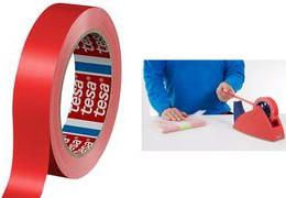 Produktbild tesa Verpackungsklebeband 60404, 9 mm x 66 m, rot (9 mm)