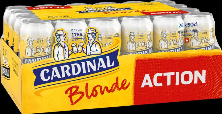 Actual product image Cardinal Blonde Can 24x50cl Action (24 x 50 cl)