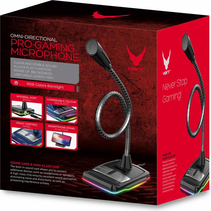 Produktbild Varr RGB Desktop-USB-Mikrofon (45573)