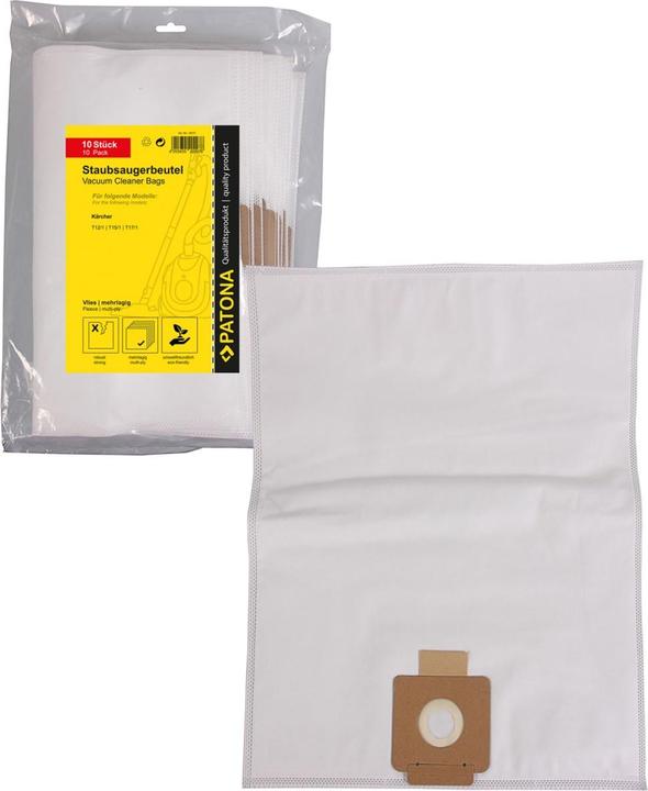 Actual product image Flickbee PATONA 10 vacuum cleaner bag multi-layer fleece for Kärcher T10/1 T 12/1 T15/1 T17/1 TSS 12 6.904-3 (10 x)