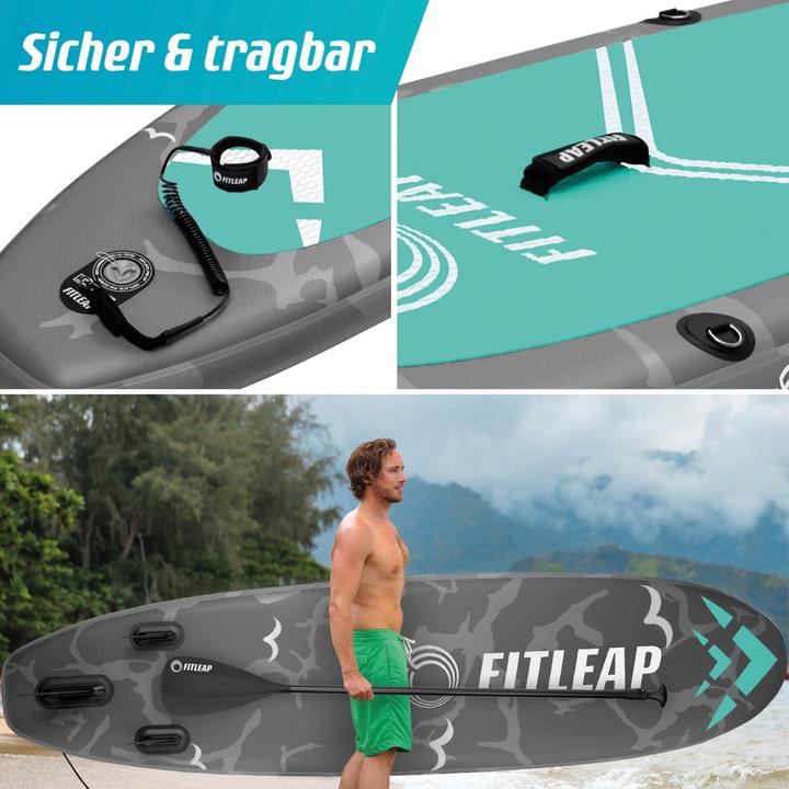 Actual product image Fitleap Premium Stand Up Paddle Board aufblasbar - SUP Board Set mit Hochdruckpumpe, verstellbar… (10'5")