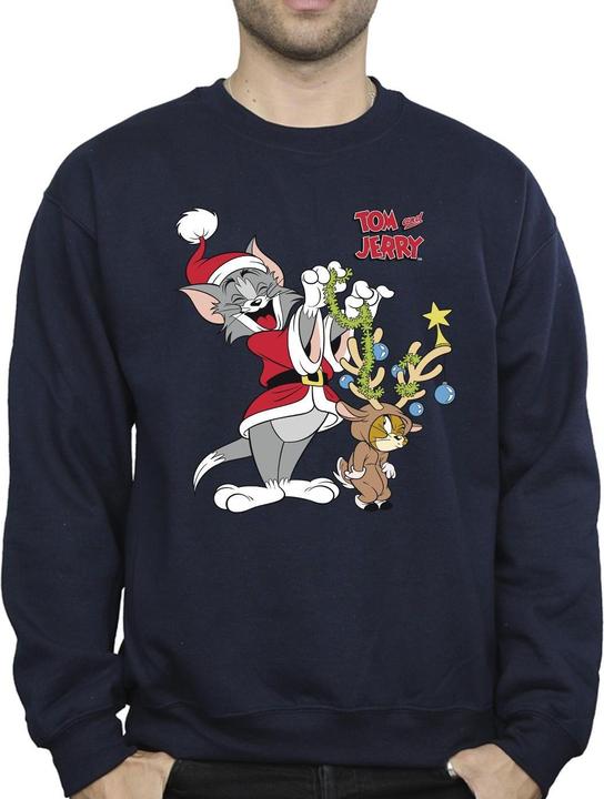 Actual product image Tom & Jerry Mens Christmas Reindeer Sweatshirt (5XL)