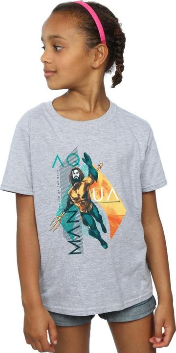 Actual product image Girls Aquaman Tropical Icon Cotton T-Shirt (116)