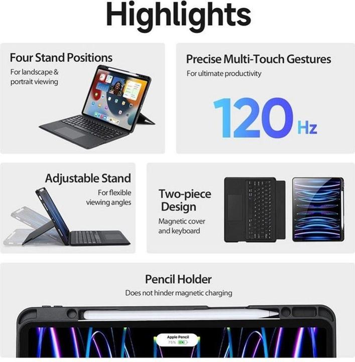 Produktbild Dux Ducis DK Series Keyboard Case (US, iPad Pro 12.9 2020 (4. Gen), iPad Pro 12.9 2021 (5. Gen), iPad Pro 12.9 2022 (6. Gen))