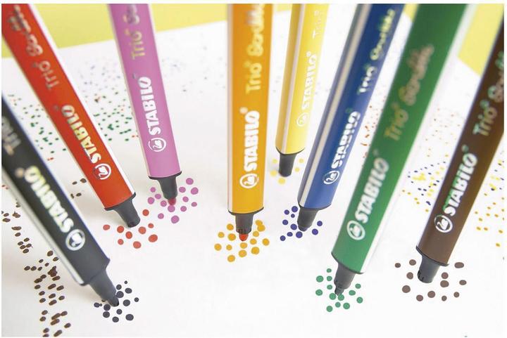 Actual product image STABILO Trio Scribbi Spring-loaded triangular felt-tip pen (Multicoloured, 8 x)