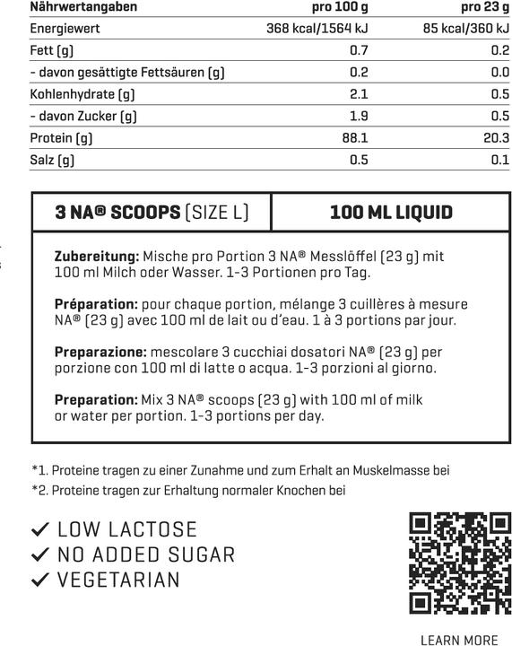 Nutritional values and ingredients Nutriathletic Whey Protein Isolate (Strawberry, 1 pcs., 800 g)