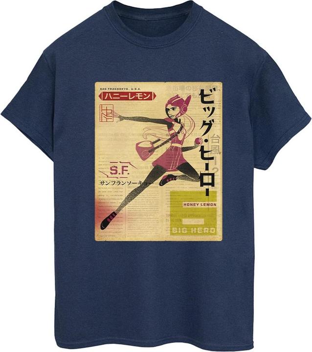 Immagine prodotto Disney Big Hero 6 Baymax Honey Lemon Newspaper Maglietta Ampia Donna (S)