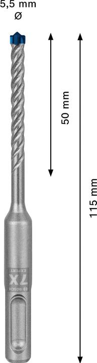 Produktbild Bosch Professional Zubehör EXPERT SDS plus-7X Hammerbohrer, 5,5 x 50 x 115 mm (5.5 mm)