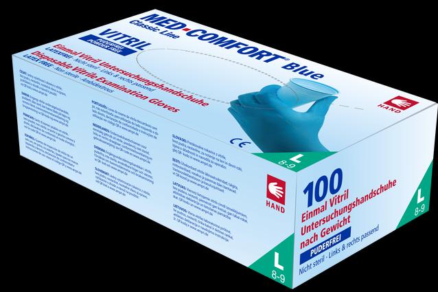 Actual product image Med-Comfort Vitril gloves powder free 100 pcs.size L (L)