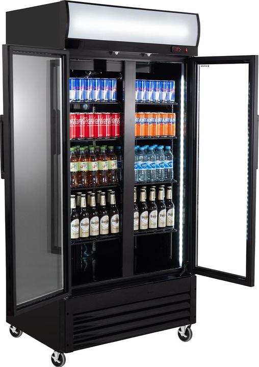 Produktbild Gastro Hero Getränkekühlschrank ECO miteuchtaufsatz und Klapptüren (630 l)