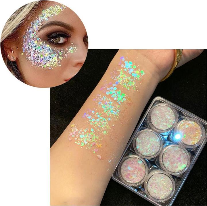 Produktbild Noya Holographisches Festival Gesichts- und Körper Glitzer Selbstklebende Glitter Gel Lidschatten