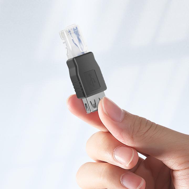Image du produit Akyga AK-AD-27 cable changeur de genre RJ45 USB 2.0 type A Noir (RJ45, 5.80 cm)