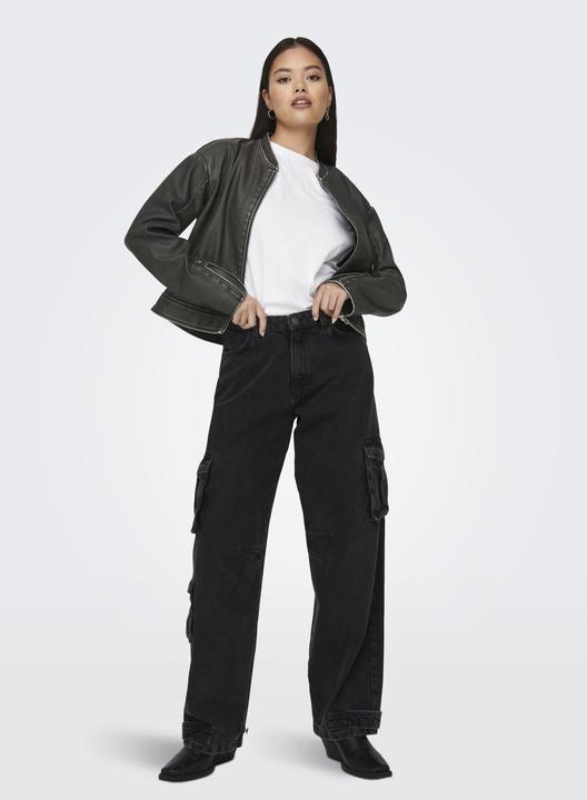 Produktbild Only Stehkragen Ärmelbündchen mit Reissverschluss Jacke Kunstlederjacke (S)