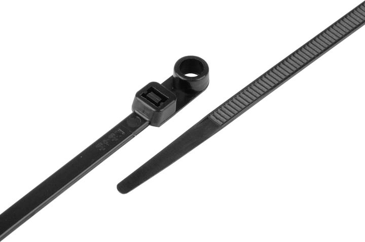 Produktbild Steffen Kabelbinder mit Schraubenloch schwarz 300mm x 4.8mm, Pack à 100 Stk. (Kunststoffkabelbinder, 100 mm, 100 Stk.)