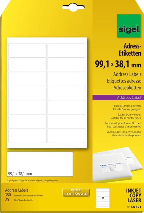 Image du produit Sigel Étiquettes d'adresse