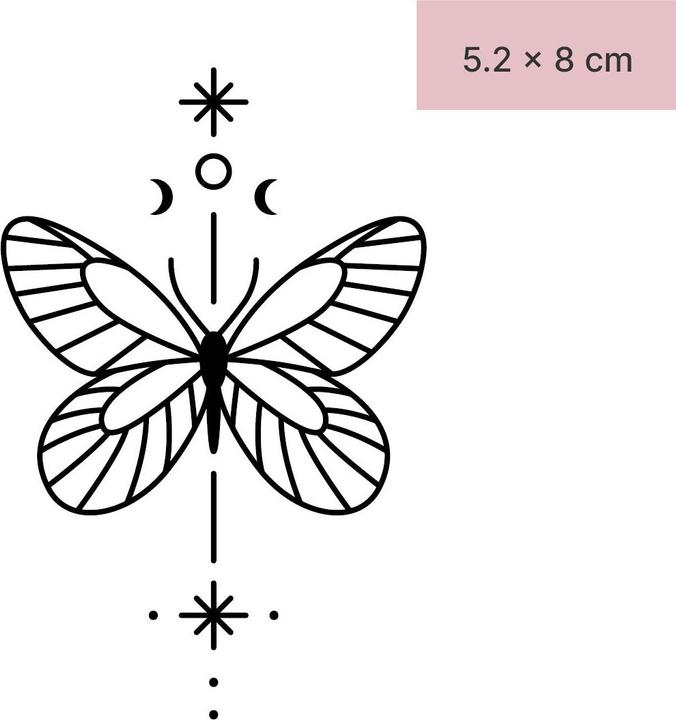Image du produit minink Tatouage temporaire - Papillon et étoiles