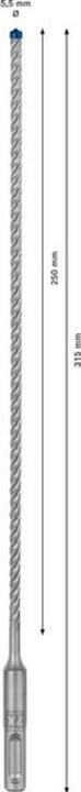 Produktbild Bosch Professional Zubehör EXPERT SDS plus-7X Hammerbohrer, 5,5 x 250 x 315 mm (5.5 mm)