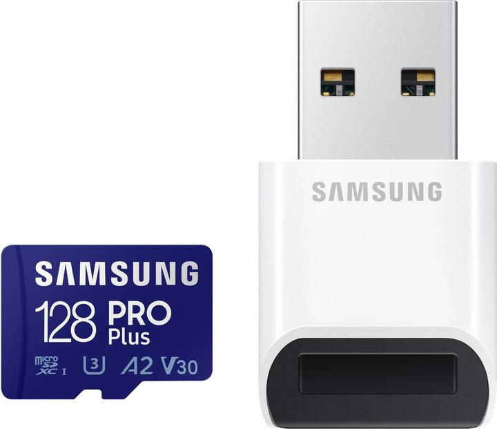 Produktbild Samsung SD MicroSD Card SDXC PRO Plus Reader (128 GB, microSDXC, U3, UHS-I)