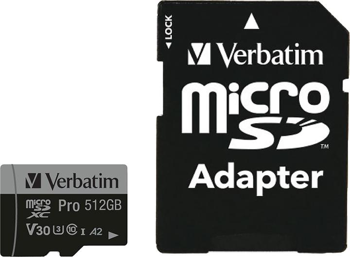 Image du produit Verbatim Pro (512 Go, microSDXC, U3, UHS-I)