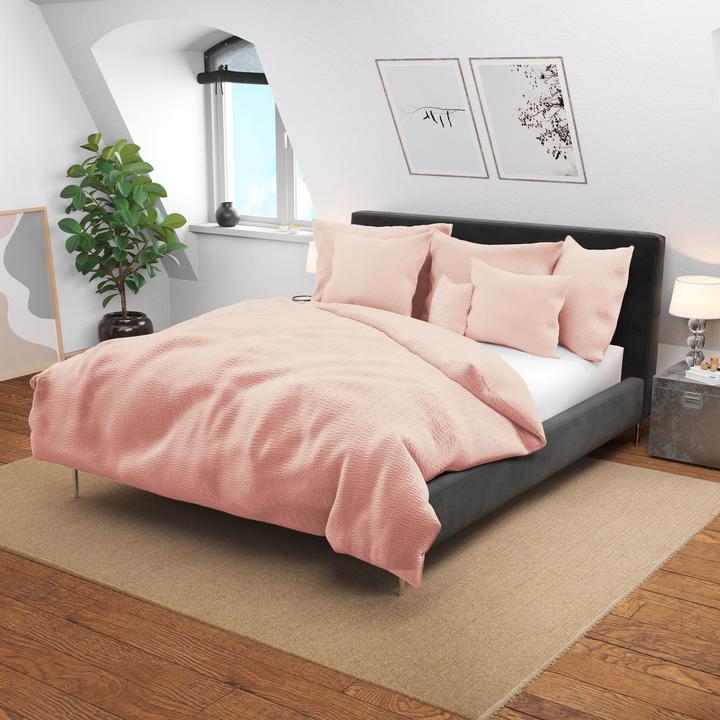 Image du produit Lotus Bettwaren Parure de lit en satin seersucker uni (Taie d'oreiller, 50 x 70 cm)