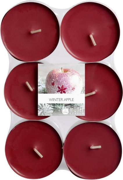 müller Kerzen Maxi-Teelichter - Ø = ca. 5,5 cm - 6 Stück - Winterapfel (6 Stk.)