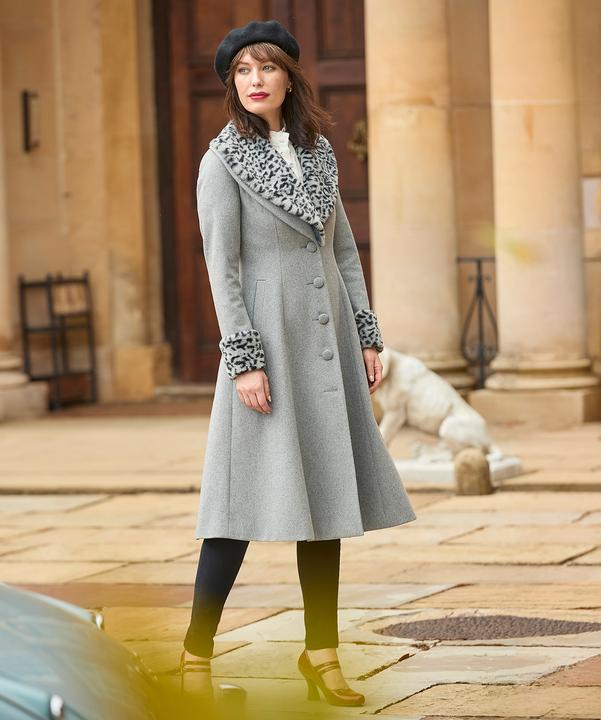 Actual product image Joe Browns Animal Print Faux Fur Trim Coat (36)