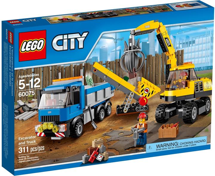 Produktbild LEGO Bagger und Transportwagen (60075, LEGO City)