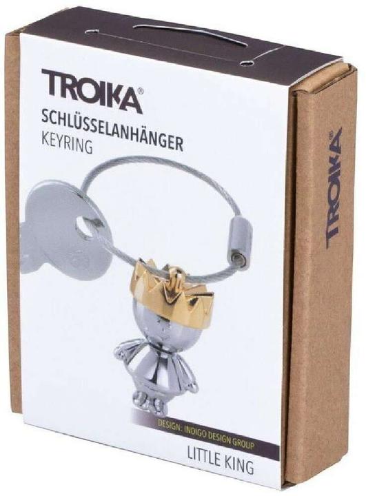 Immagine prodotto Troika Portachiavi LITTLE KING con corona dorata, grigio/oro lucido