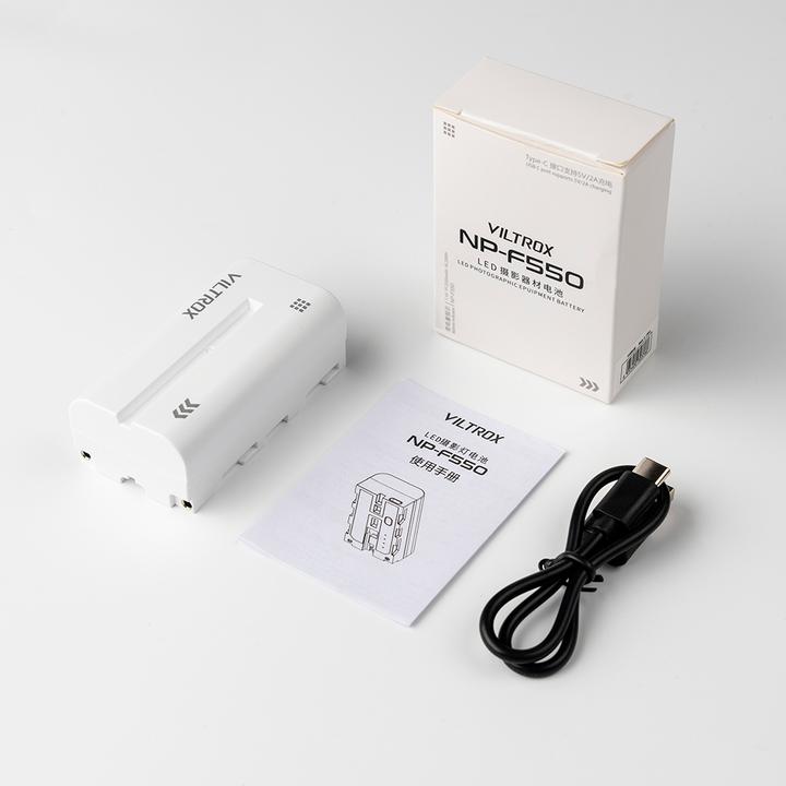 Actual product image Viltrox NP F550 Battery 2200mah with USB C Charging Port (Rechargeable battery)