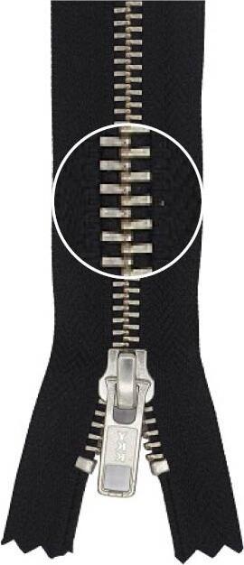 Image du produit YKK Fermeture éclair métallique argentée non séparable 5mm 14cm 580 noir industriel (14 cm)