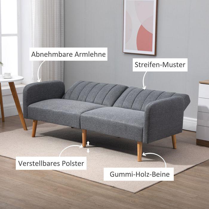 Produktbild Swisshandel24 Schlafsofa Klappsofa 2-Sitzer Stoffsofa Bettsofa Sofa mit Schlaffunktion Sofagarnitur leinenartiges (Bettsofa)