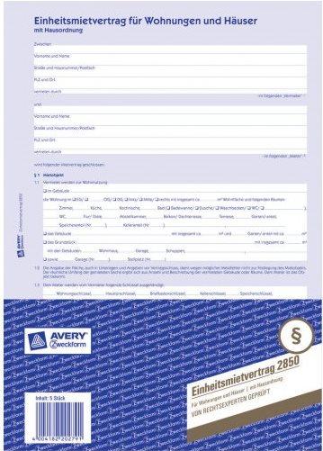 Produktbild Avery Einheitsmietvertrag für Wohnungen und Häuser (1 x)