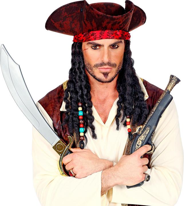 Image du produit Widmann Tricorne pirate avec bandana et dreadlocks