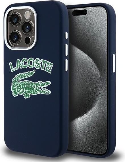 Actual product image Lacoste LCHMP15XUCRV iPhone 15 Pro Max 6.7" granatowy/marine hardcase Silicone Cracked Logo MagSafe (Apple iPhone 15 Pro Max)