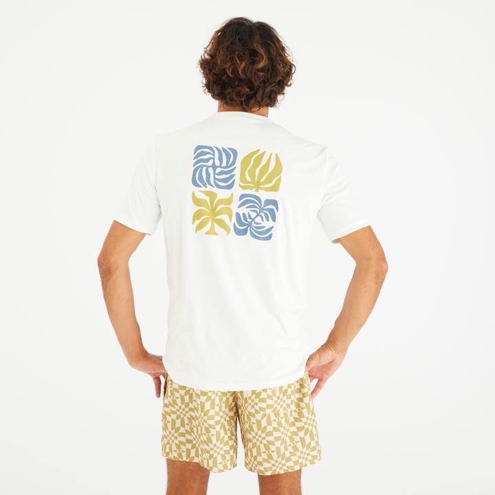 Produktbild Olaian UV-Shirt Surfen Herren UV-Schutz UPF50+ Whiteflower weiss (XL)