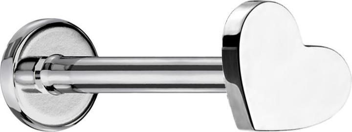 Produktbild Star Piercing Micro Labret Innengewinde silber Herz (Titan G23, ohne Messing)