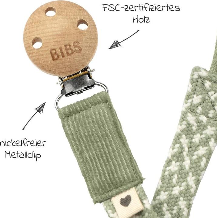 Image du produit Bibs Attache-sucette tressée, Sage/ Ivory (1 x)