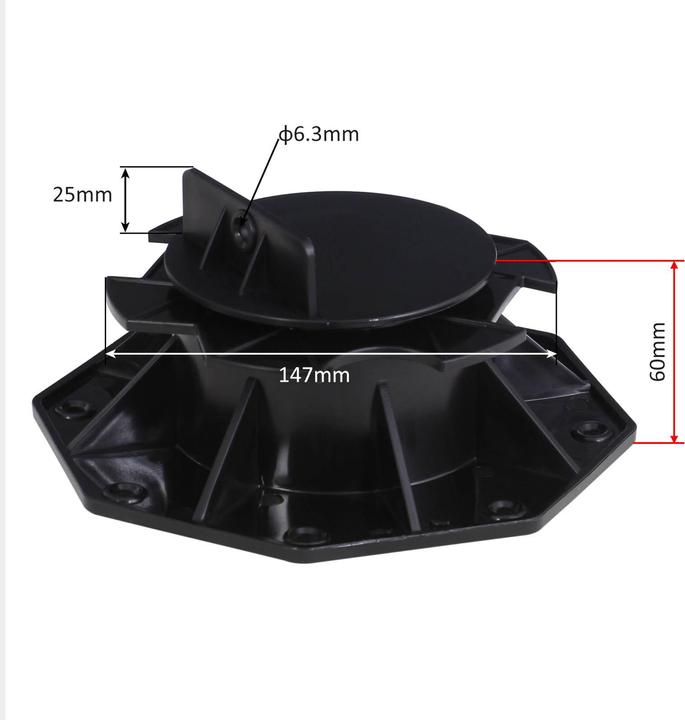 Image du produit Wiltec XPOtool Plots de terrasse Charge 2700kg Pieds de support Réglage en hauteur 60-138mm Lames Dalles