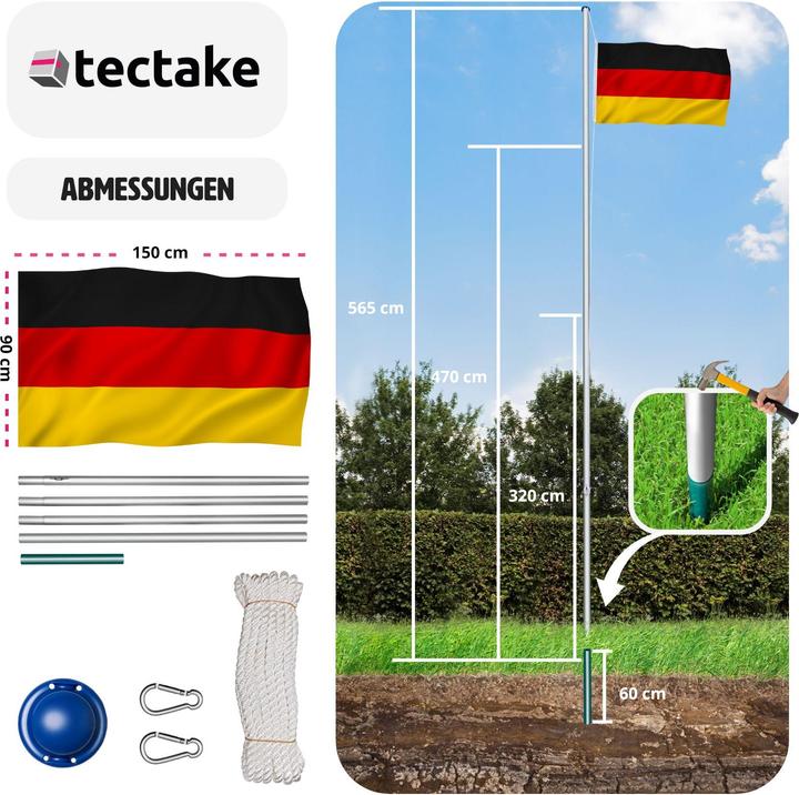 Produktbild tectake Fahnenmast