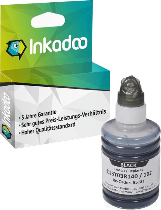 Immagine prodotto Inkadoo Cartucce d'inchiostro compatibili con Epson C13T03R140 / 102 Cartuccia d'inchiostro, nero nero (FC)