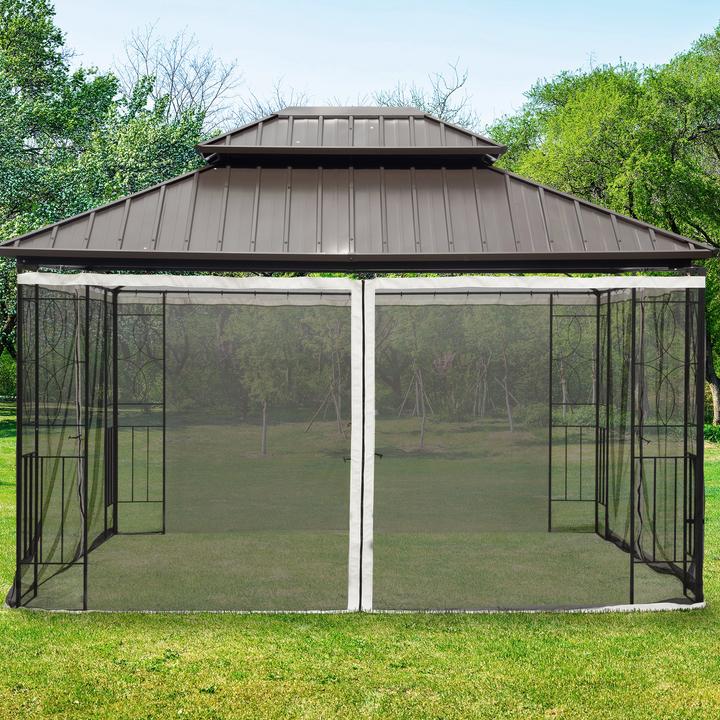 Image du produit Outsunny Moustiquaire pour pavillon 3 x 3 m avec fermeture éclair (352 cm, 352 cm)